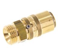 Brass DN 9 Mold Coupling Socket G 1/2 inch Male Threads Unlocking Protection Double Shut-Off