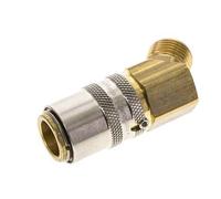 Brass DN 9 Mold Coupling Socket G 3/8 inch Male Threads Unlocking Protection 45-deg