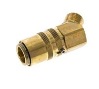 Brass DN 9 Mold Coupling Socket M16x1.5 Male Threads Unlocking Protection Double Shut-Off 45-deg