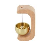 Brass Door Chime, Wood Shopkeepers with Magnetic Mount, No-Drill Decorative Doorbell for Home Office Store Fridge, for Champagne Gold Finish, Exquisite Zen Tone for Relaxation and Pet Training