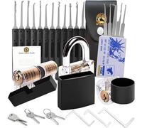 Brass Door Kick Plates Pick Waterproof Suitable for Outdoor Fence,Sheds, Storage Unit,with Stainless Steel Keys Long Lock Set Kit Gate, Toolbox,Trailer,Garages Picking