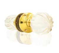 Brass Door Knob Set for Interior Doors | Internal Door Knobs | Mortice, Glass & Crystal Doorknobs | Opulence & Style with Traditional Design of Door Nobs to Enhance Any Room.. (Polish Lacquered)
