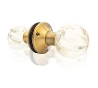 Brass Door Knob Set for Interior Doors | Internal Door Knobs | Mortice, Glass & Crystal Doorknobs | Opulence & Style with Traditional Design of Door Nobs to Enhance Any Room,. (Antique Brass)