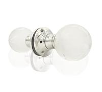 Brass Door Knob Set for Interior Doors | Internal Door Knobs | Mortice, Glass & Crystal Doorknobs | Opulence & Style with Traditional Design of Door Nobs to Enhance Any Room... (Chrome)
