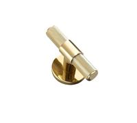 Brass Door Lever Knurled T-bar Interior Double Wood Lock Dummy Hidden 1Pcs(Handle-PVD)