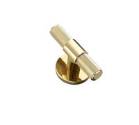 Brass Door Lever Knurled T-bar Interior Double Wood Lock Dummy Hidden 1Pcs(Passage-PVD)
