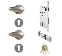 Brass Door Lock Access Lock - Ancient Silver Finish, Durable Interior Security Solution, Easy Installation, Ideal for Home or Office Use