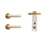 Brass Door Lock Black Nickel Hammered Interior Double Wood 1Pcs(Passage-SB)