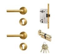 Brass Door Lock Interiror Double Wood Lever Dummy Passage Magnetic 1Pcs(A308B-WWH03)