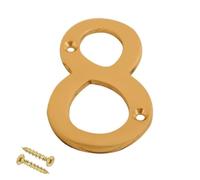 Brass Door Numbers Screw On 3 Inch Door Number Elegant and Bold Door Numerals Suitable for All Door Types Including Wooden uPVC and Composite Number 8.