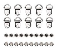Brass Double Cap Rapid Rivet Shoelace Hook Rivet Boot Lace Buckle Stud Fasteners Durable Metal D-Ring for Shoe Bag Leather