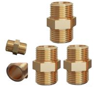 Brass Double Male Hose Connector 4 Point Thread(3pcs)