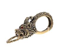 Brass Dragon Key Pendant Vintage Golden Key Ring Latch