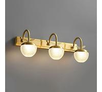 Brass e Bathroom Vanity Light, Acrylic Shade Copper Makeup Mirror Front Lamp, Modern Wall Sconce Over Mirror Cabinet