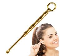 Brass Ear Wax Cleaner, Ear Spoon Tool Cleaner, Curette Cleaning Tool with Keyring for Kids, Adults, All Ages