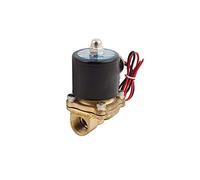 Brass Electric Solenoid Valve, 1/2" 24V DC DN15 Normally Closed Replacement Valve for Water Gas Oil, 2W160-15