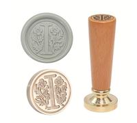 Brass Engraved Wax Stamp Set with Wooden Handle for Elegant Correspondence & Party Invitations Wooden Handle Wax Seal Stamp