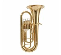 Brass Euphonium With Case Four Tonal Adjuster Large Front Bell Coiled Tubing Polished Gold Finish Suitable For Concert Performances Rehearsals Music Learners