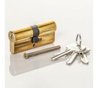 Brass Euro Cylinder Lock, Euro Door Barrel Lock Supplied with 3 Keys. with Anti-Drill & Anti-Pick Protection. Suitable for All Door Types. Euro Cylinder Locks (45mm x 50mm (95mm Total))