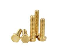 Brass External Hex Screw M3 M4 M5 M6 M8 M10 M12 Metric Thread Hexagonal Machine Bolt Electrical Copper Screws 6mm 10mm 20mm 60mm(45mm,M10 (2Pcs))