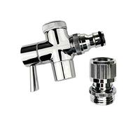 Brass Faucet Diverter Valve with Quick Connection, Faucet Diverter Valve from Sink to Garden Hose/Shower Hose, Washing Machine/Dishwasher,for Bathroom/Kitchen (Chrome)