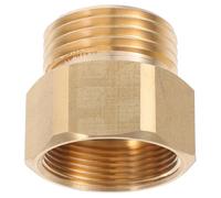 Brass Female Hose Connector Adapter Fine Thread to 3/4ght 1-1/16 Inch | Includes Washer, Secure Fit for Garden and Rv Water Systems, Golden Brass Finish