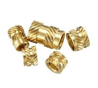 Brass Female Metric Knurled Insert Nuts, Copper Hot Melt Nut For Plastic Insertion M2 .5 M3 M4 M5 M6 M8(Length 6mm 50pcs,M5 (OD 8mm))
