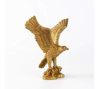 Brass Fengshui Fortune Eagle Statue, Spread Wings Hawk Figurine | Handmade Vintage Golden Statue, for Career Success Prosperity, Home Office Shelf Table Decor