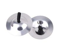 Brass Finger Cymbals for Belly Dance, 1 Pair with Elastic Loops, Beginner Percussion Instrument for Drummer