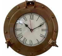 Brass Finish Clock Porthole 12" Wall Clock, Ship Porthole, For Home & Office Decor Antique Brass Ship Clock - Nautical Marine Wall Decor with Working Hinged Design