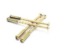 Brass finish Connecting Screws with Sleeves M4 x 60mm Length Snap-off adjustable for Door Handle (Pack of 4 Brass Connecting Screws)