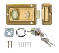 Brass Finish Door Lock Night Latch Rim Yale Type Cylinder Standard Security Latch