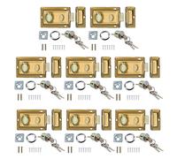 Brass Finish Front Door Lock Night Latch Rim Yale Type Cylinder Security Latch 8pk