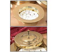 Brass Finish Stacking Bread Plate & Bread Plate Cover- Living Grace
