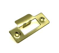 Brass Finish Strike Plate Single of 75.5mm Length x 25mm Width, Total Plate Width 38mm for Mortise Lock or Tubular Latch Pack of 1
