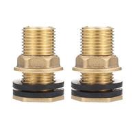 Brass Fittings, Tap Connector,2pcs Bulkhead Fitting Connector Tank Water 2 Inch Hose Rain Threaded Brass 8 Adapter,for Garden Fittings Spigot Drain Part Tubs Copper