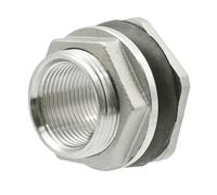 Brass Fittings, Tap Connector,BSP Female Thread 304 Stainless Steel Pipe Fitting Coupler Water Tank Hole Drain,for Home Garden Hose Connectors Adapter Fitting(DN50)