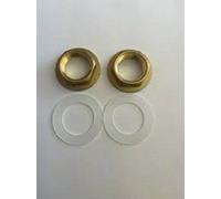 Brass Flanged Backnut 3/4" with washers Pair (2) Tap back nut
