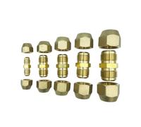 Brass Flare Nut Set Brass Air Conditioner Coupling Forged Thread Male to with Nut Straight Flare Connecting Pipe Fitting Adapeter for Air Conditioner(1I2 to 5I8)