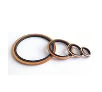 Brass Flat Washer, 1 PCS M6/M8/M10/M12/M14/M16~60mm High Press Hydralic Rubber Oil Pipe Pad Seal Gasket NBR Metal Copper Bonded Washer Assortment(M42)