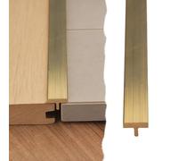 Brass Floor Transition StripT Molding for Wood to Tile Gaps Adjustable Edging Trim Bar Perfect for Doorway Thresholds & Cuttable Design