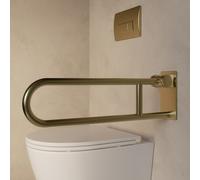 Brass Folding Bathroom Grab Rail 600 x 160mm - Arissa