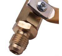 Brass for HVAC Globe Valve for R410a and R134a Systems - 90mm x 45mm Yellow Stop Ball Valve Compatible with AC Charging Hoses and for HVAC/R Service Tools