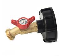 Brass for ibc Tote Drain Adapter S60x6 Thread with Ball Valve - Water Tank Fitting for 2 Inch Coarse Thread