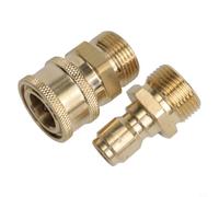 Brass for Quick Coupling 3/8 Inch to M22 for Pressure Washers - Robust Adapter with Bayonet Lock for Garden Hose System GeKa 40 mm