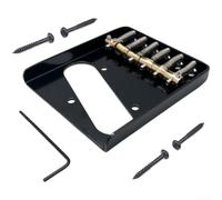 Brass for Tele for Bridge 6 String Tone Saddles for TL Style Guitar Top Loading or Through Body Design(Black)