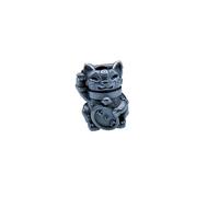 Brass Fortune Cat EDC Beads Pendant Jewelry Making Supplies,Personality DIY Outdoors Tools Paracord Beads Charm Lanyard Hand-Woven Accessories (Black)