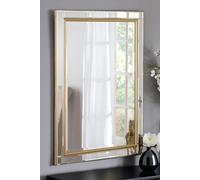 Brass framed bevelled mirror 90.5x65cm Yearn Mirrors Gold One Size
