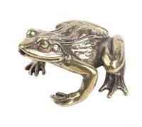 Brass Frog Ornament Small 3.8cm Hand-Painted Tea Pet