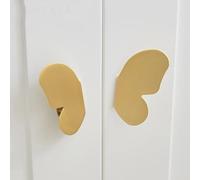 Brass Furniture Handles Butterfly Pastoral Style Gold Black Pulls no Punching Children's Room Wardrobe Dresser Cabinet Knobs(Gold-1)